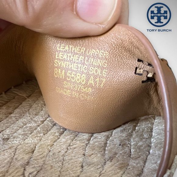 Tory Burch Bima 2 Espadrille Wedge 90mm Heel 8(M) Sandal Natural Vachetta $298 - Picture 3 of 14